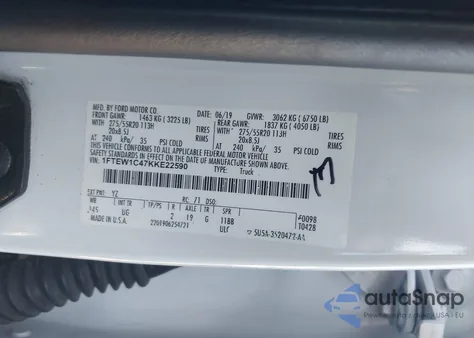 2019 Ford F-150 Xlt z USA, uszkodzony, nr VIN 1FTEW1C47KKE22590